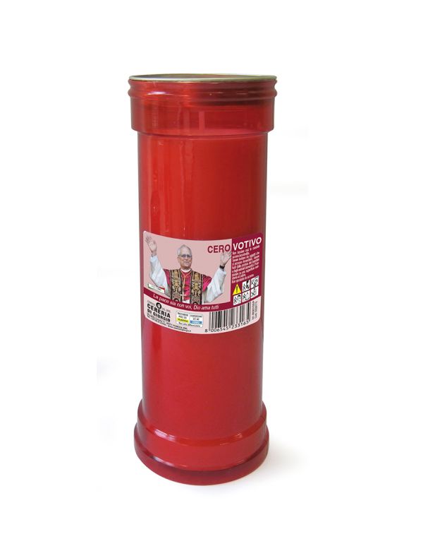 Cero votivo Papa Leone XIV  Mod. P50 h. 18 cm