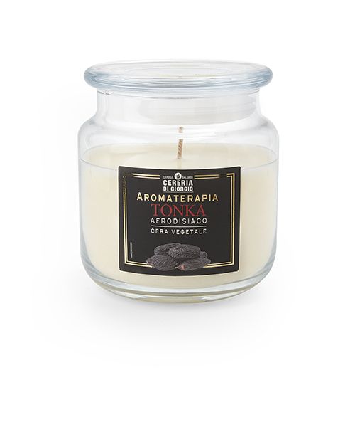 Candela Vegetale Vegana profumata in giara Aromaterapia - Tonka - 80 ORE
