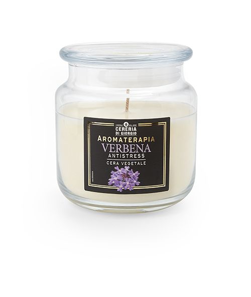 Candela Vegetale Vegana profumata in giara Aromaterapia - Verbena - 80 ORE
