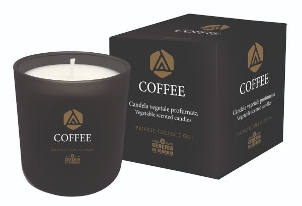 Candela Vegetale Vegana profumata in bicchiere Aromaterapia Black - Caffè - 44 ORE