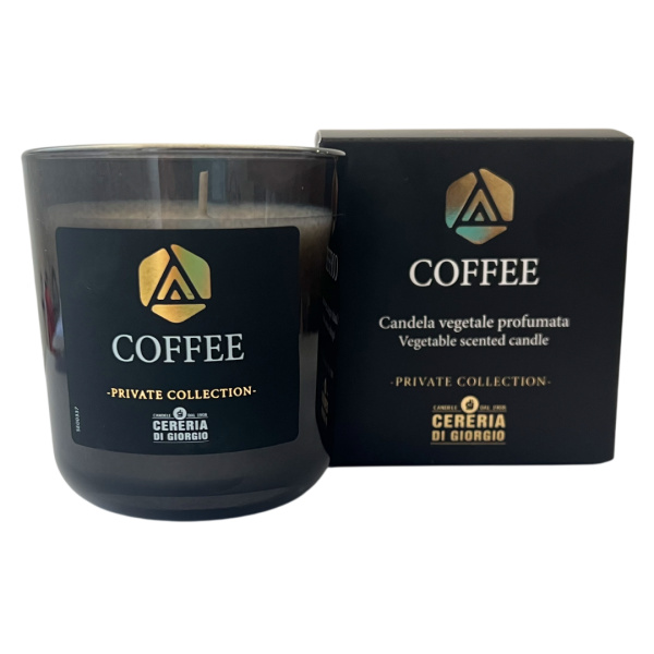Candela Vegetale Vegana profumata in bicchiere Aromaterapia Black - Caffè - 44 ORE