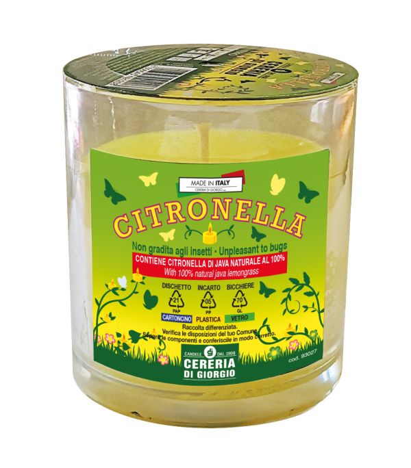 Candela in bicchiere Citronella