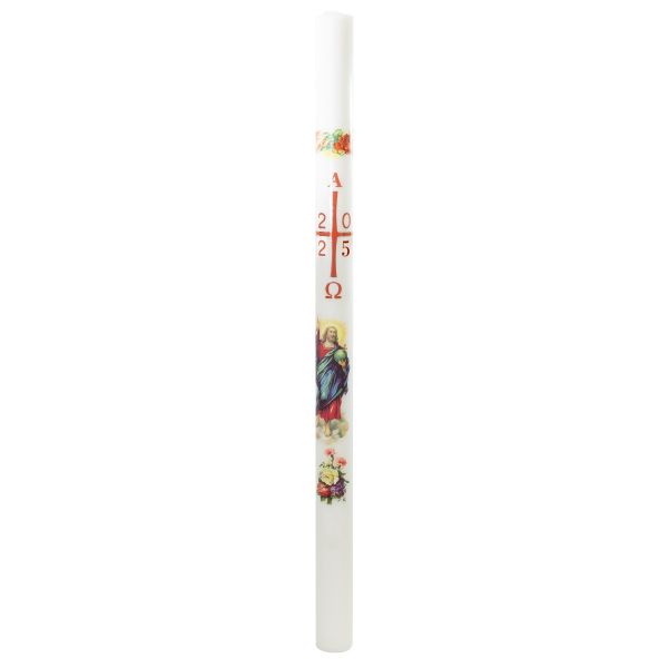 Cero pasquale con decalcomania Ø 7 cm h. 120 cm