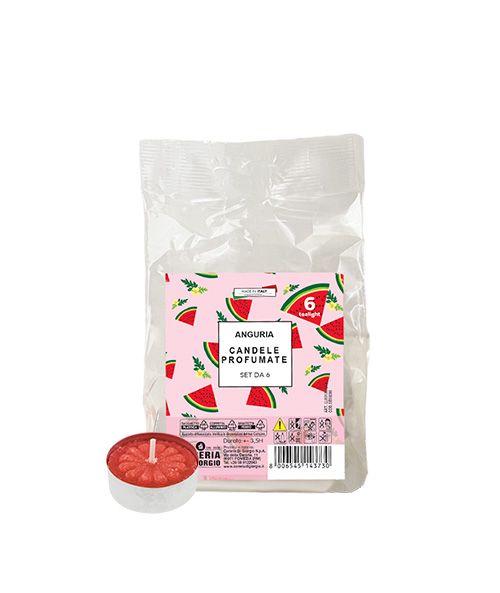 6 Tealight Profumate Pocket Season diametro 3,6 cm altezza 1,5 cm - Primavera/Estate - Anguria