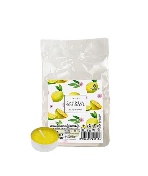 6 Tealight Profumate Pocket Season diametro 3,6 cm altezza 1,5 cm - Primavera/Estate - Limone