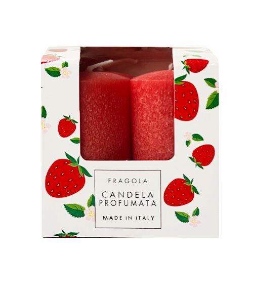 4 Candele Profumate Pocket Season diametro 3 cm altezza 5,5 cm - Primavera/Estate - Fragola