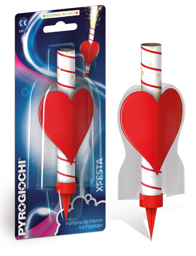 Fontana luminosa da interno con supporto - Cuore