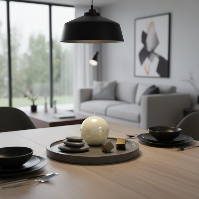 Candela sfera Laccata  Ø 10 cm -  1 pezzo -Avorio -Home Decor 