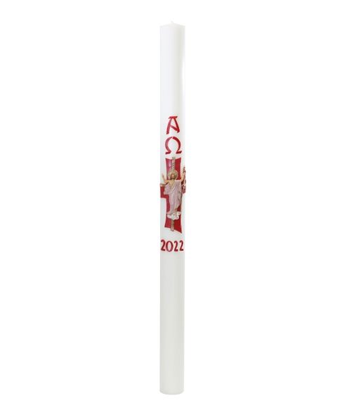 Cero pasquale con decoro in cera Ø 8 cm h. 120 cm