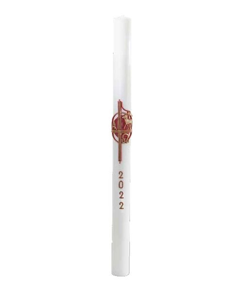 Cero pasquale con decoro in cera Ø 8 cm h. 120 cm
