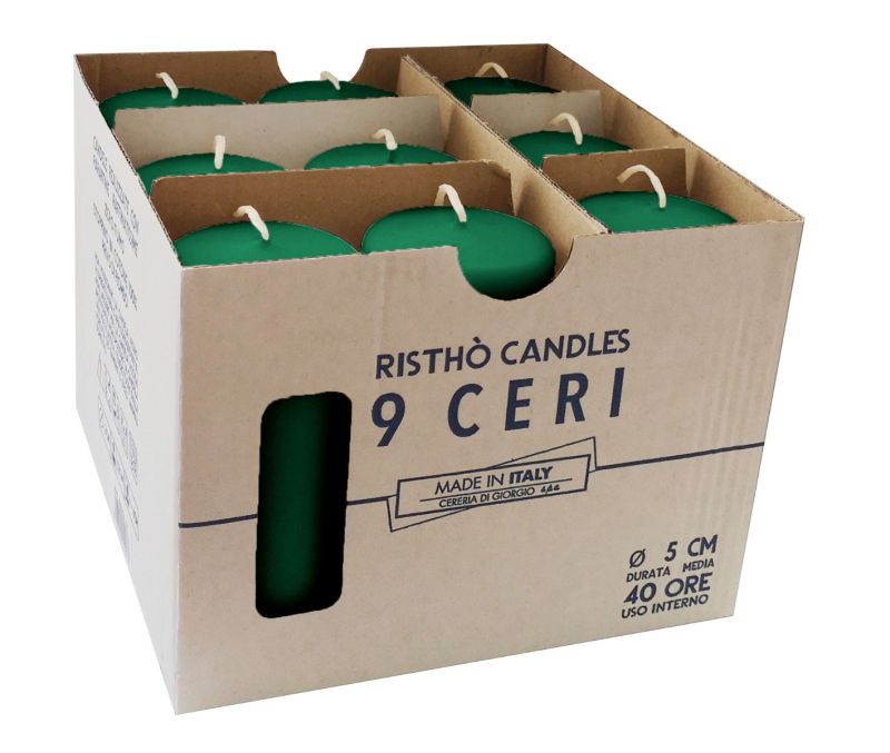 Ceri Ø 5 cm h. 12 cm 9 pezzi -Verde Scuro