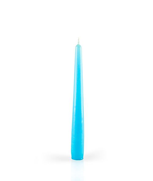 Candele laccate coniche Ø 2,2 cm h. 21 cm 6 pezzi - Celeste