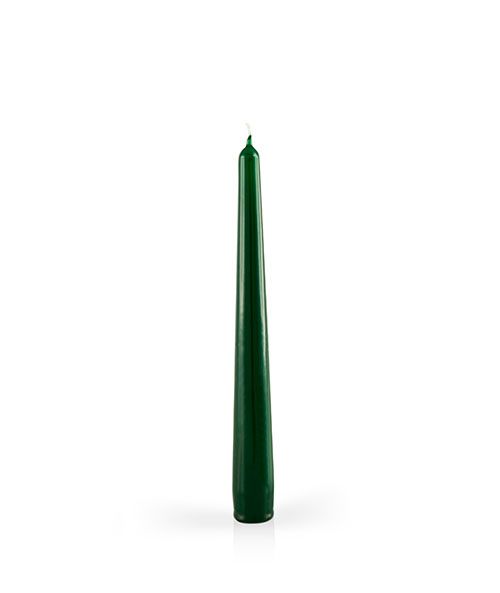 Candele laccate coniche Ø 2,2 cm h. 21 cm 6 pezzi - Verde scuro