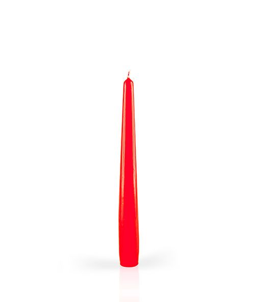 Candele laccate coniche Ø 2,2 cm h. 21 cm 6 pezzi - Rosso