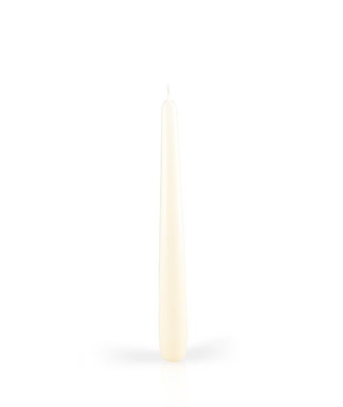 Candele laccate coniche Ø 2,2 cm h. 21 cm 6 pezzi - Panna