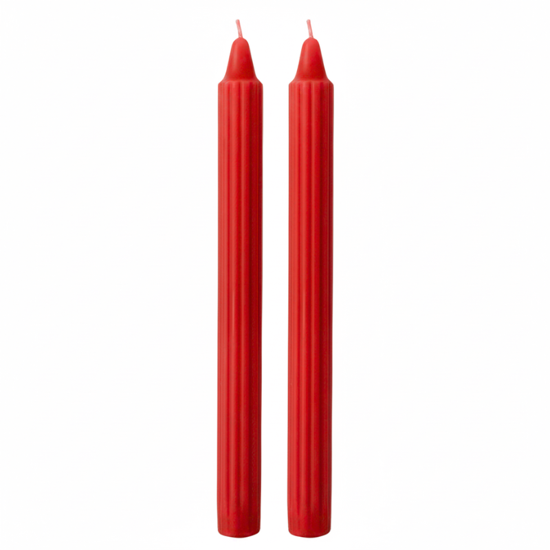 Candele Doriche Ø 2,2 cm h. 25 cm 2 pezzi - Rosso