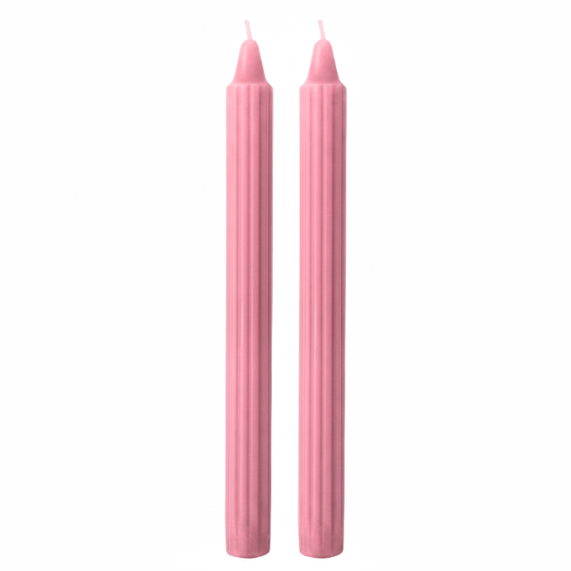 Candele Doriche Ø 2,2 cm h. 25 cm 2 pezzi - Rosa Polvere
