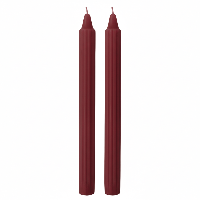 Candele Doriche Ø 2,2 cm h. 25 cm 2 pezzi - Borgogna