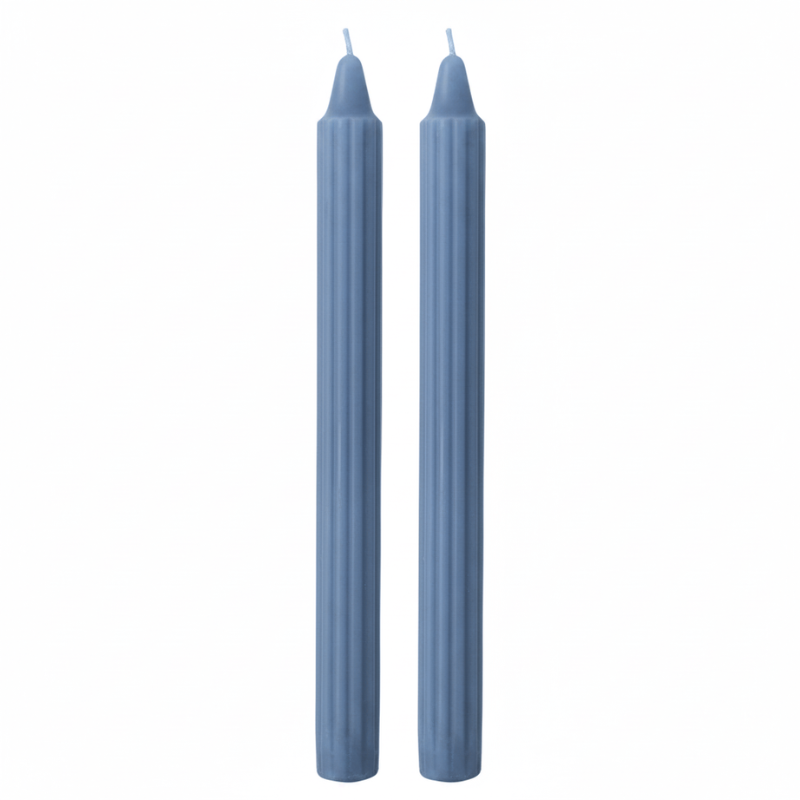 Candele Doriche Ø 2,2 cm h. 25 cm 2 pezzi - Dusty Blu