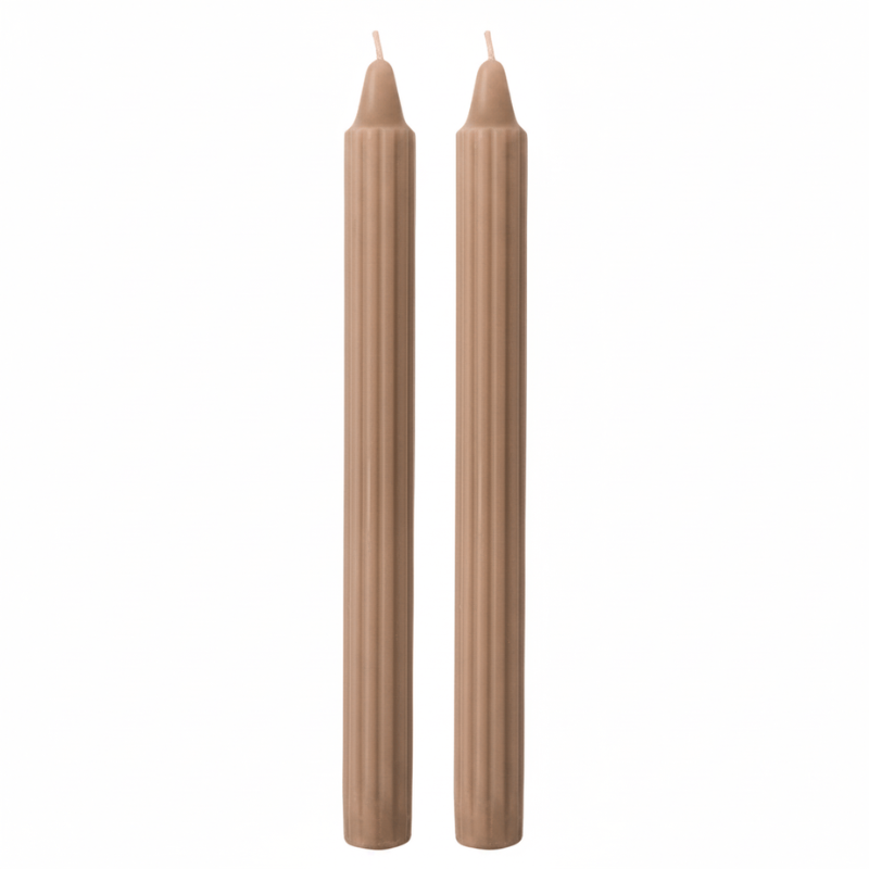 Candele scanalata Ø 2,2 cm h. 25 cm 8 pezzi- Mocha Mousse