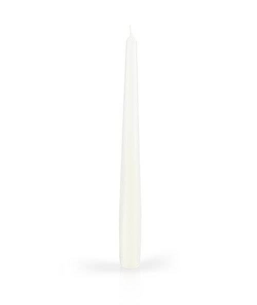 Candele laccate coniche Ø 2,2 cm h. 25 cm 6 pezzi - Bianco