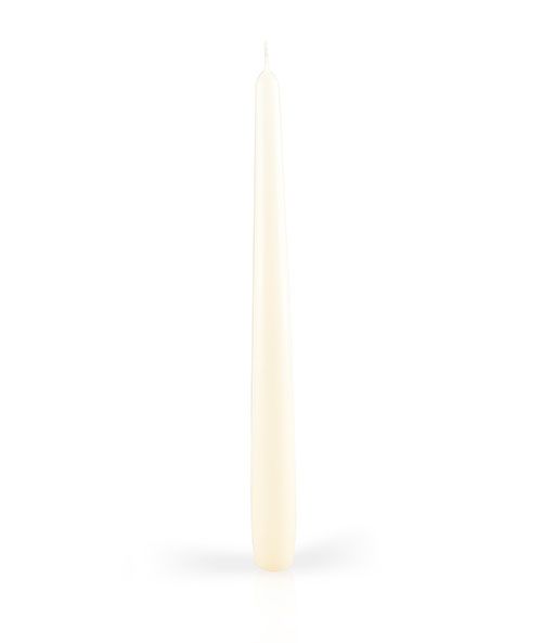 Candele laccate coniche Ø 2,2 cm h. 25 cm 6 pezzi - Panna