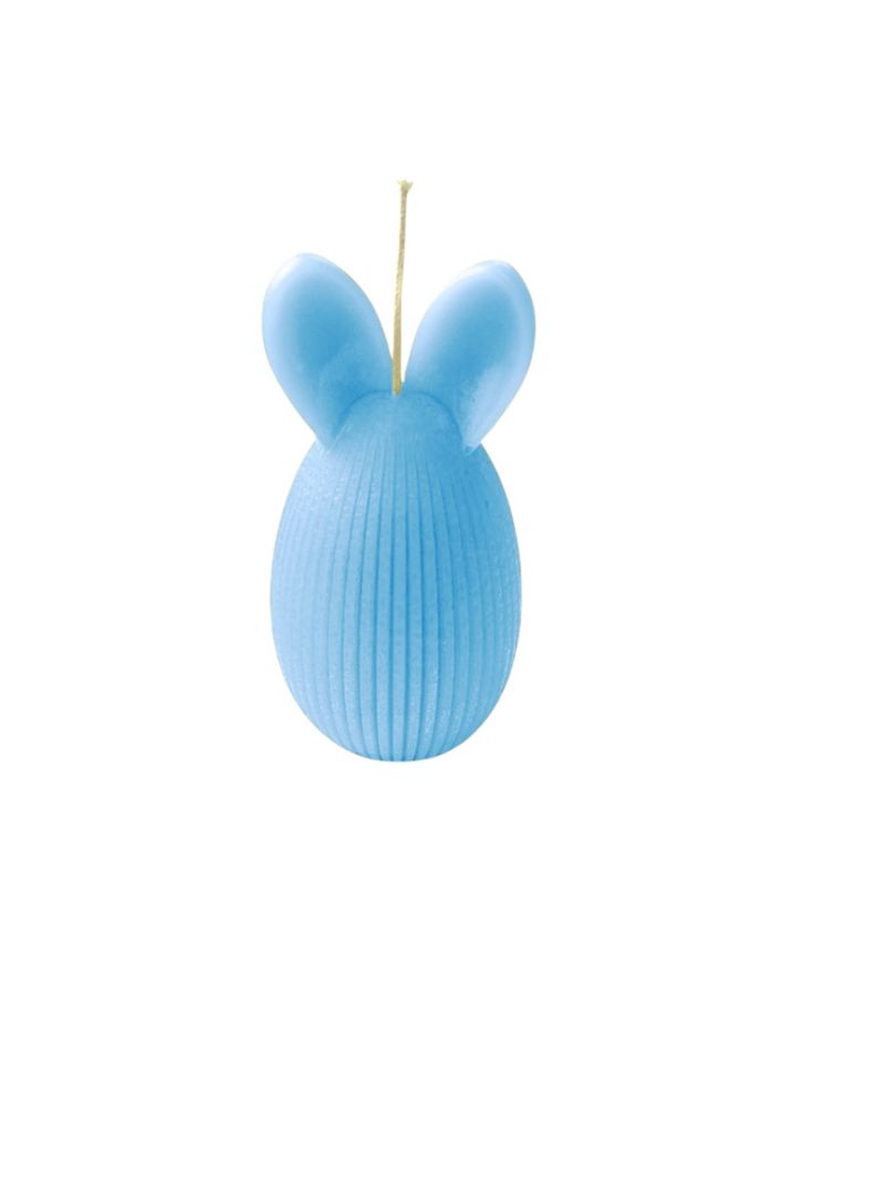 Candela a forma di Uovo con orecchie da coniglio - Dusty Blue
