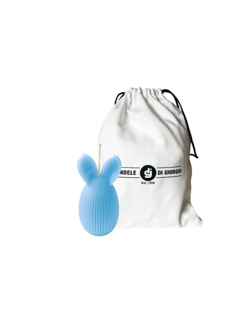 Candela a forma di Uovo con orecchie da coniglio - Dusty Blue