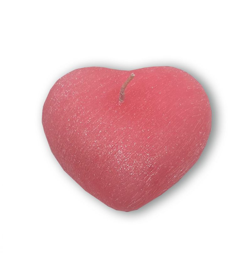 Candela artigianale a forma di cuore - 17 cm