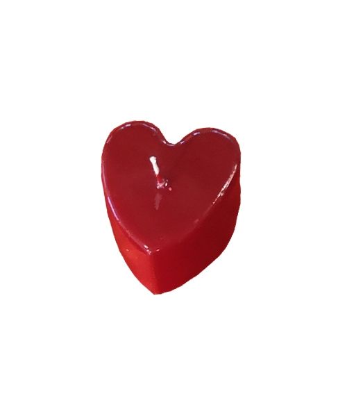 Candela artigianale a forma di cuore - 6x3,5 cm