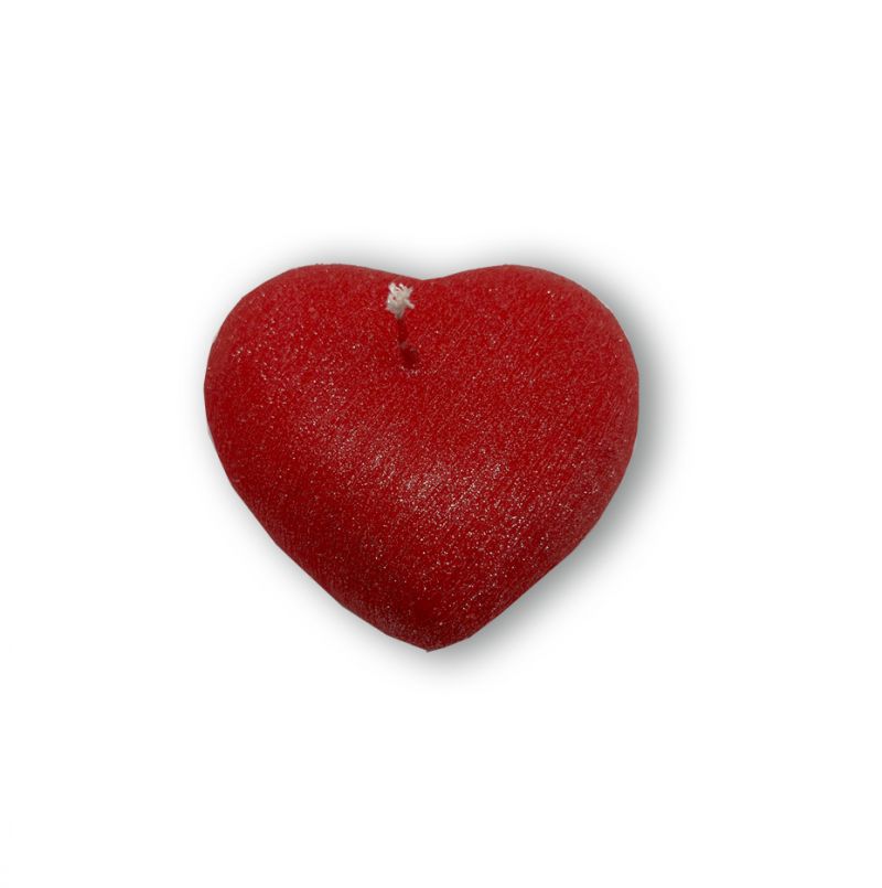 Candela artigianale a forma di cuore - 10x5 cm