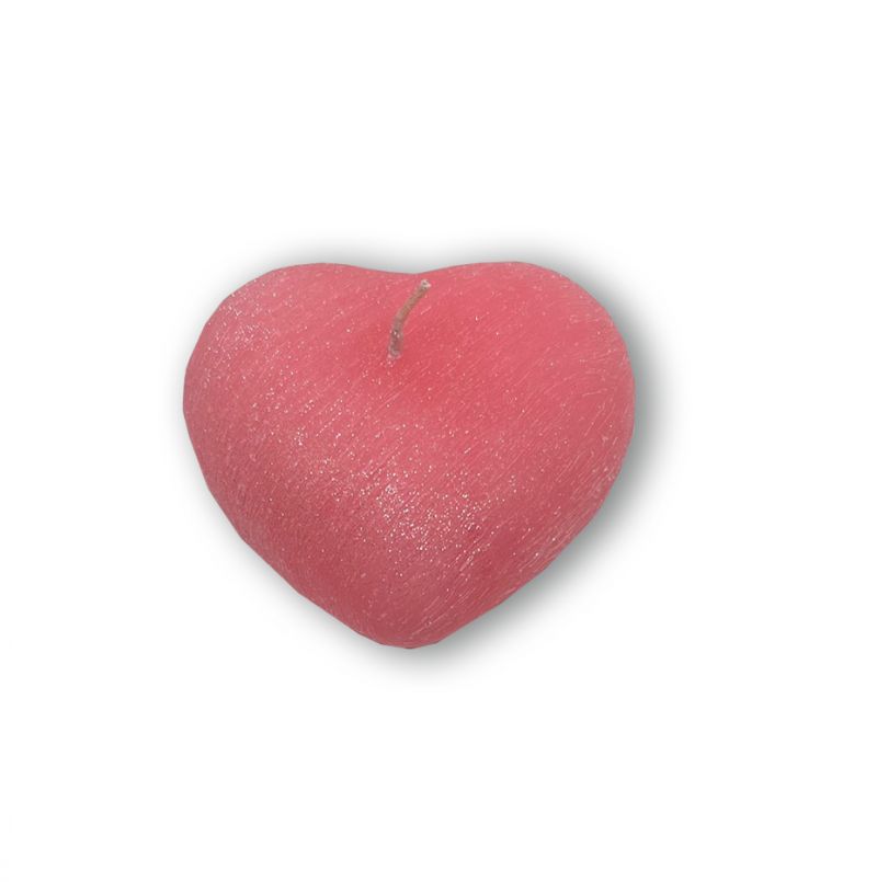 Candela artigianale a forma di cuore - 10x5 cm