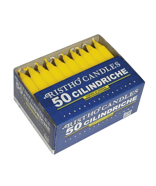Candele cilindriche Ø 2,1 cm h. 16 cm 50 pezzi - Giallo