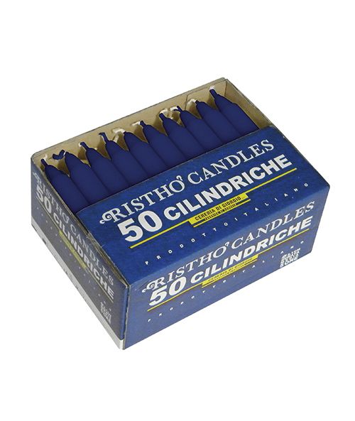Candele cilindriche Ø 2,1 cm h. 16 cm 50 pezzi - Blu