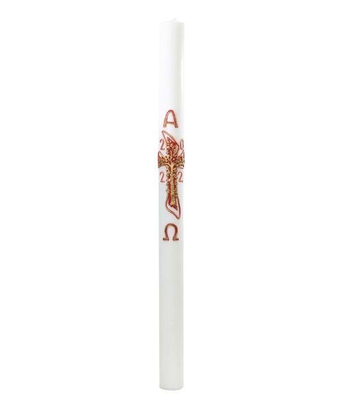 Cero pasquale con decoro in cera Ø 8 cm h. 120 cm