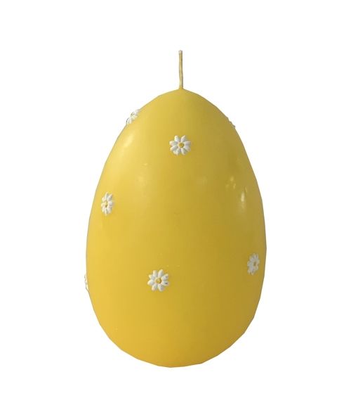 Uovo artigianale h. 16 cm con margherite decorative - Colore a scelta