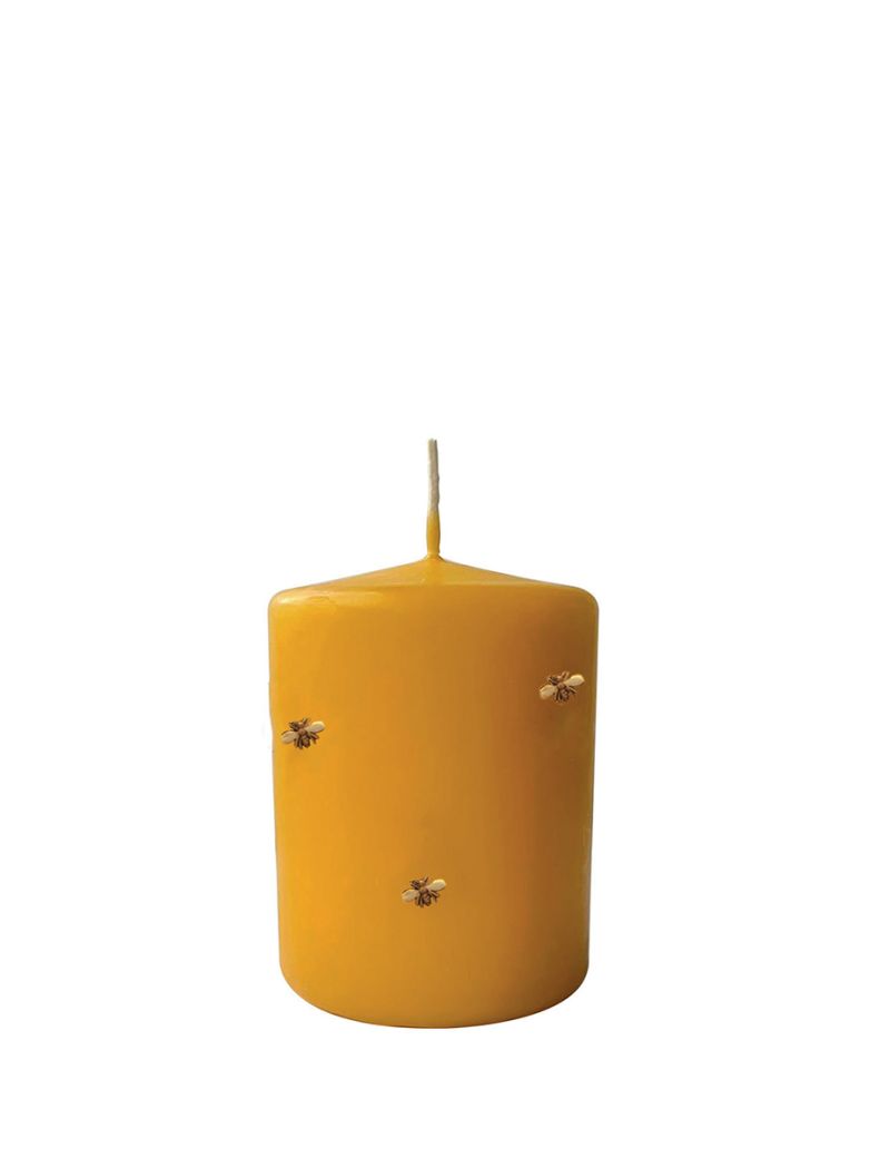 Candele con Api in cera Ø 7 cm h. 10 cm - Senape