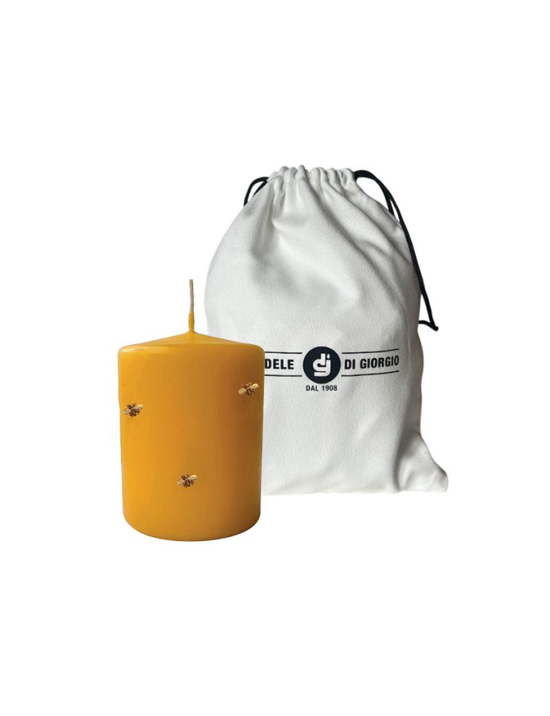 Candele con Api in cera Ø 7 cm h. 10 cm - Senape