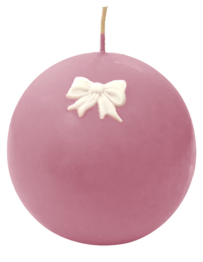 Sfera con ficco bianco in cera  Ø 10  - Rosa Polvere
