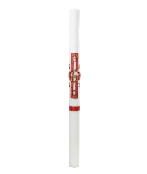 Cero pasquale con decoro in cera Ø 8 cm h. 120 cm