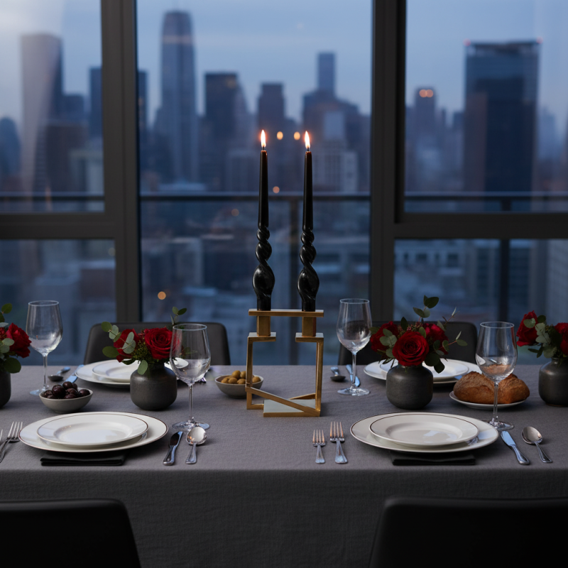 Set 2 candele voluta laccate h 40 cm - Nero