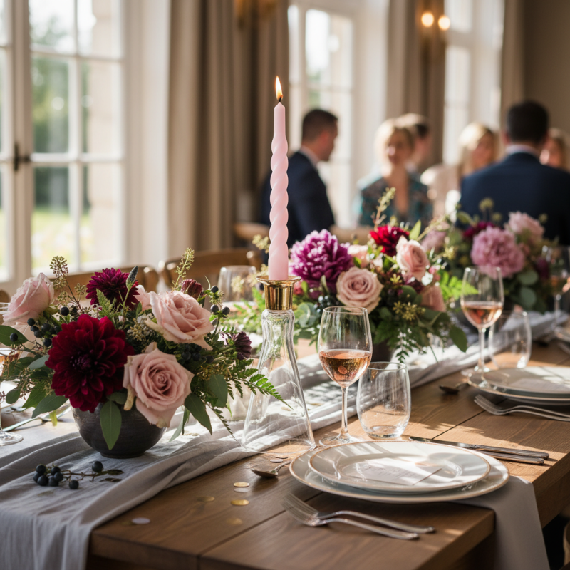 Candele laccate tortiglione Ø 2,2 cm h. 21 cm 3 pezzi - Cipria