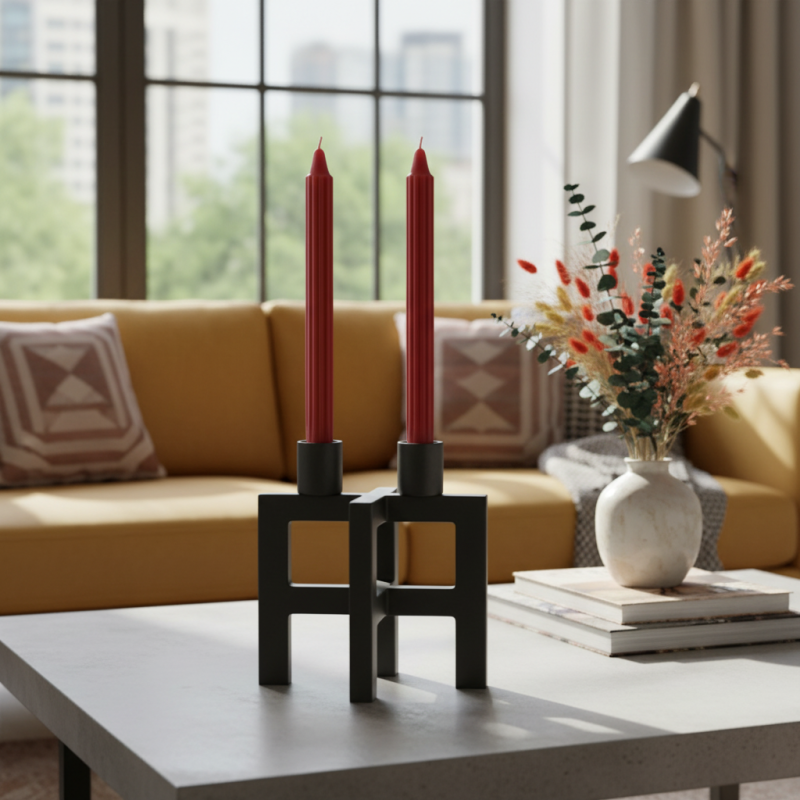Candele Doriche Ø 2,2 cm h. 25 cm 2 pezzi - Bordeaux
