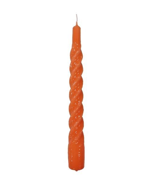 Candele laccate tortiglione Ø 2,2 cm h. 21 cm 6 pezzi - Arancione