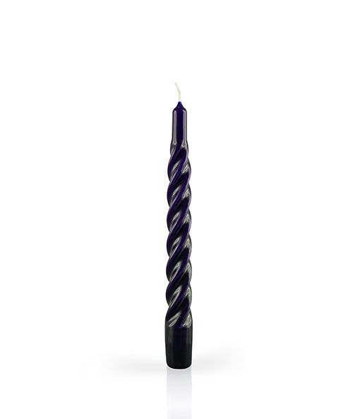 Candele laccate tortiglione Ø 2,2 cm h. 21 cm 6 pezzi - Nero