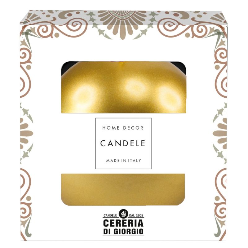 Candela sfera Laccata Ø 10 cm - 1 pezzo - Oro-Home Decor