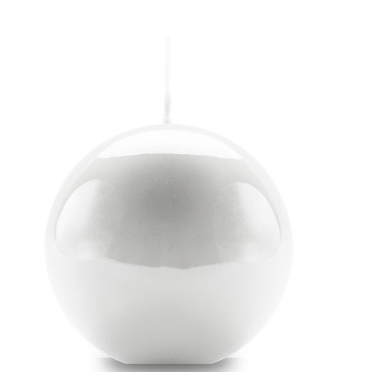 Candela sfera Laccata Ø 10 cm 1 pezzo - Bianco