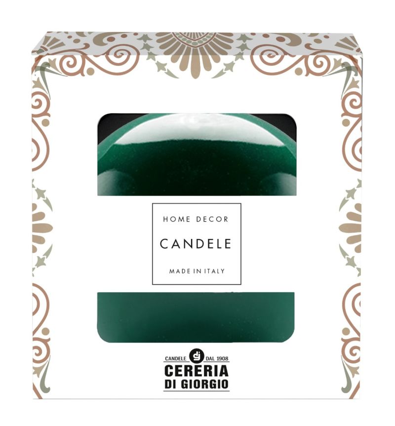 Candela sfera Laccata Ø 10 cm 1 pezzo - Verde Scuro