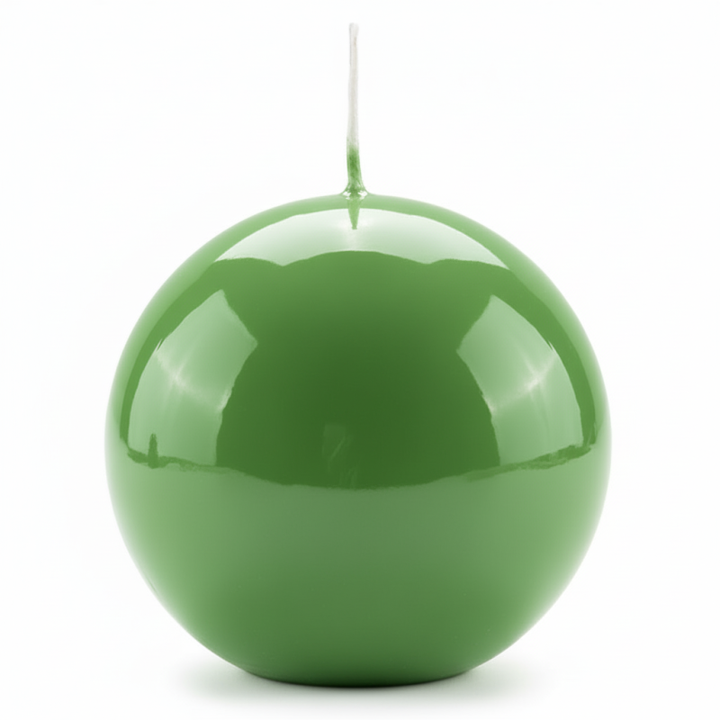 Candela sfera Laccata  Ø 10 cm -  1 pezzo -Pistacchio -Home Decor 