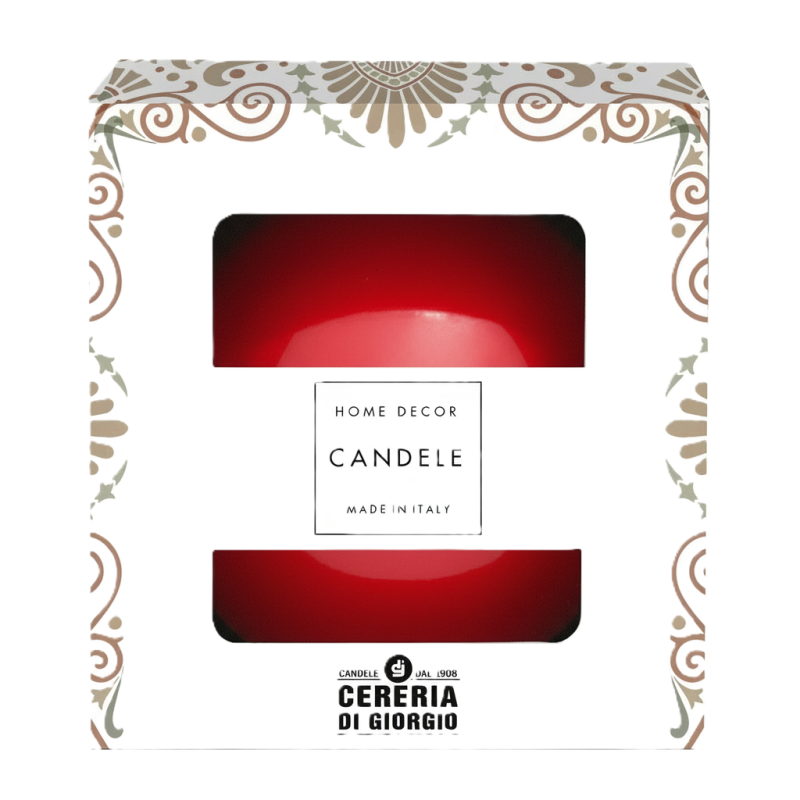 Candela sfera Laccata Ø 10 cm - 1 pezzo - Rosso - Home Decor